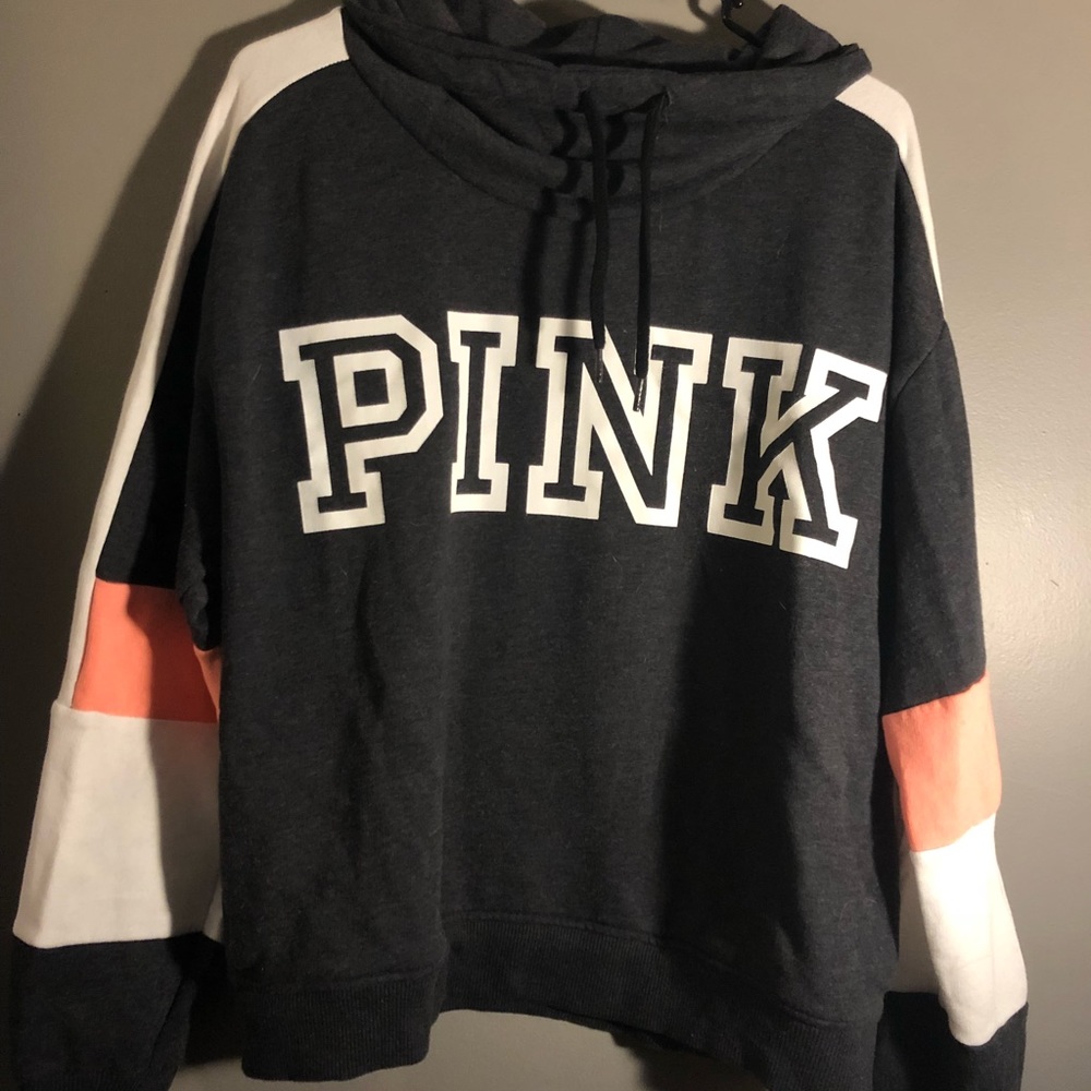 PINK cow neck sweatshirt